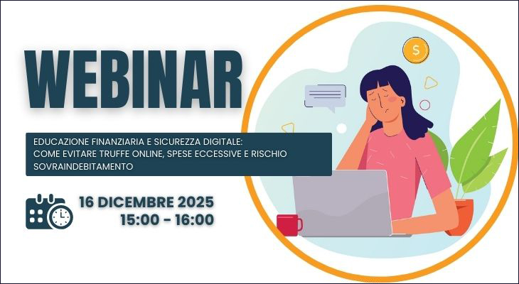 Il 16 dicembre, webinar su educazione finanziaria e sicurezza digitale
