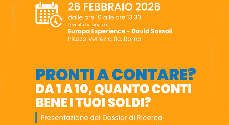 Pronti a contare. Il 26 febbraio, evento di presentazione dei risultati del questionario